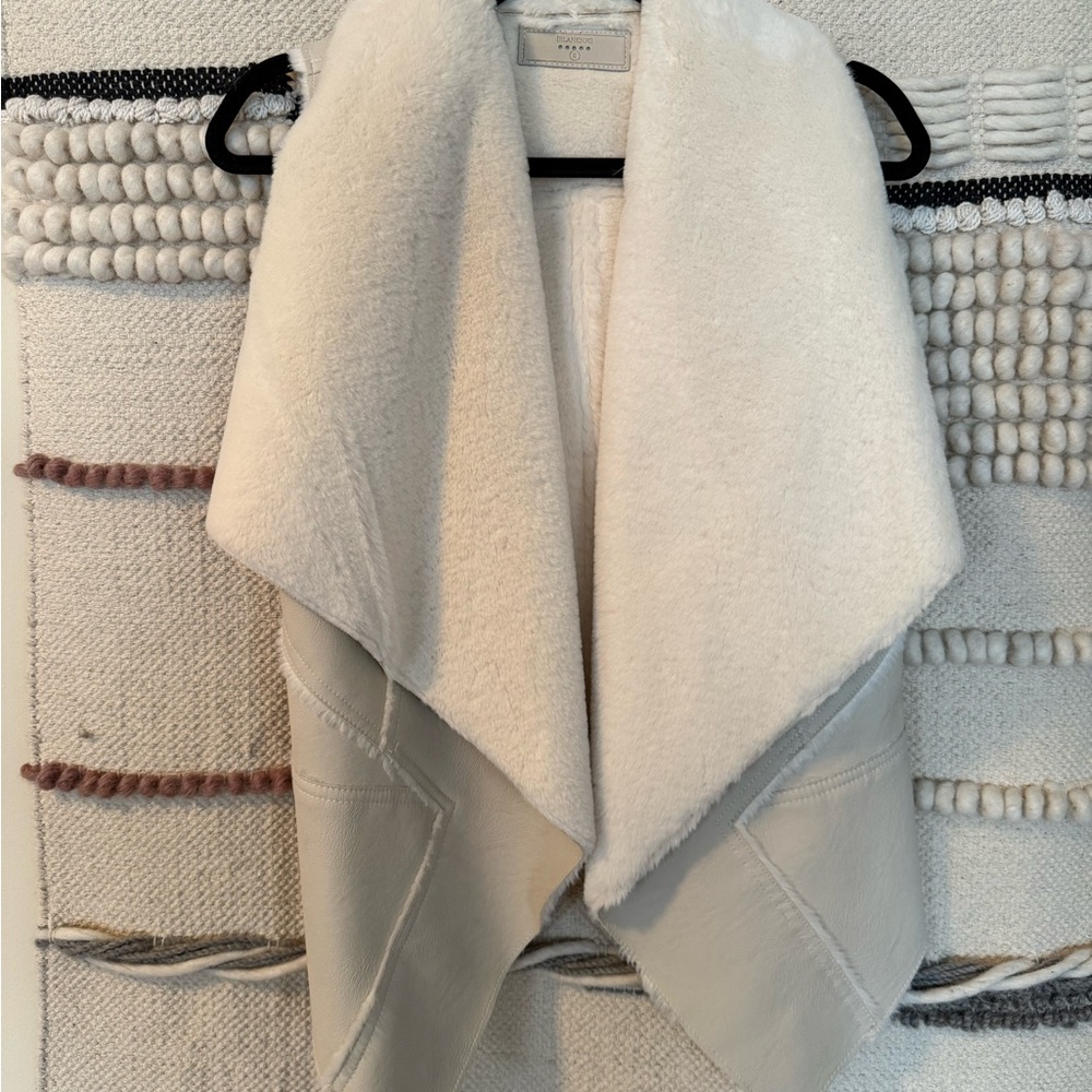 Blank NYC Cream and Gray Poncho